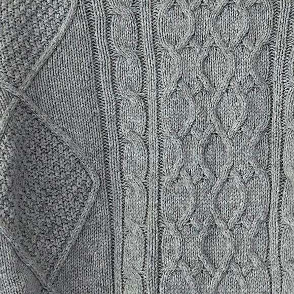 Lachlan British inspired cable knit fisherman sweater Wool blend light gray S - Picture 6 of 12